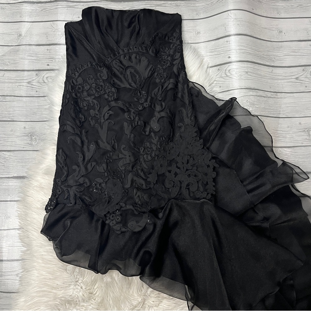 Black Embellished Strapless Mermaid gown